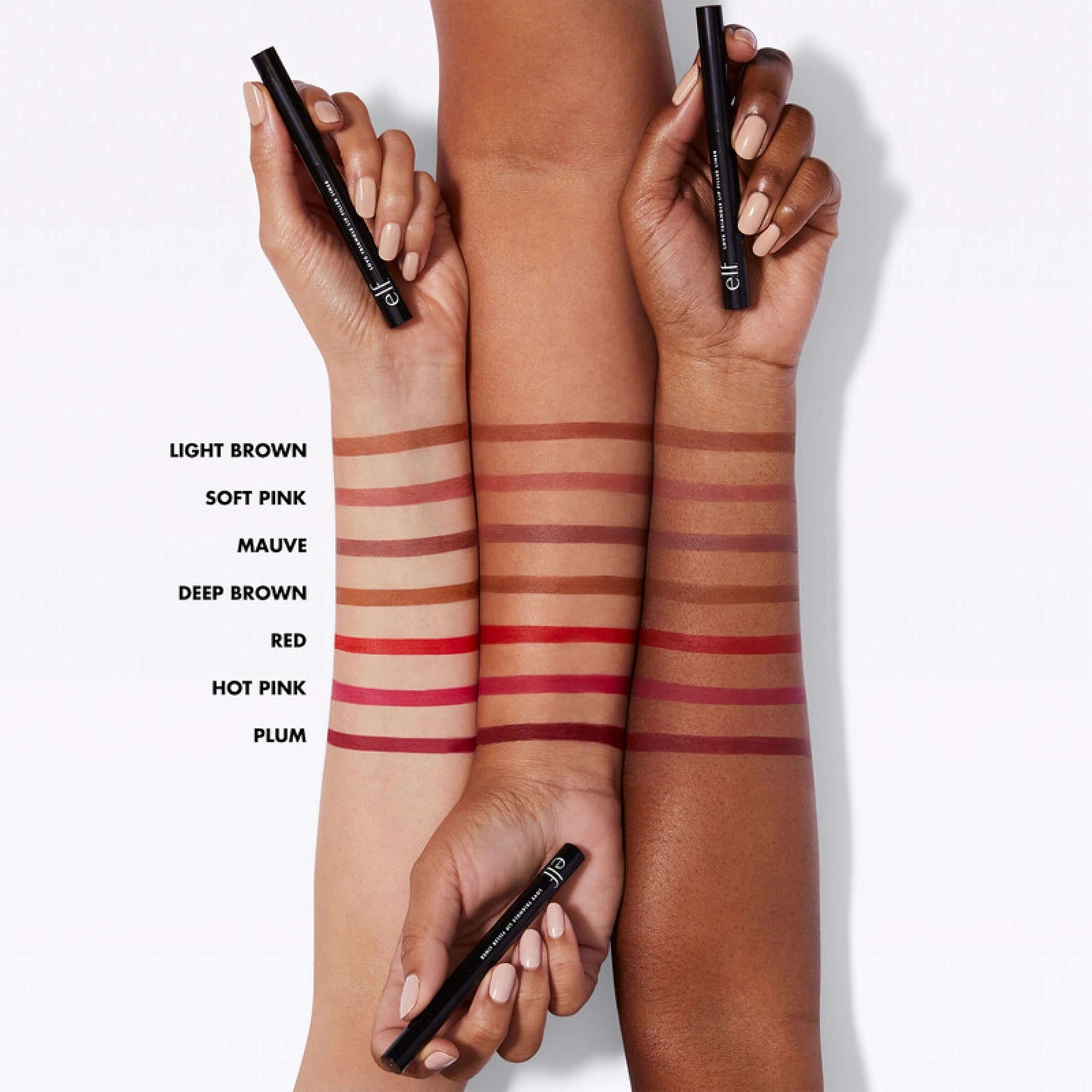 e.l.f. Love Triangle Lip Filler Liner, 2-in-1 Lipliner Pencil For Sculpting & Filling, Long-Lasting Intense Color, Vegan & Cruelty-Free, Deep Brown